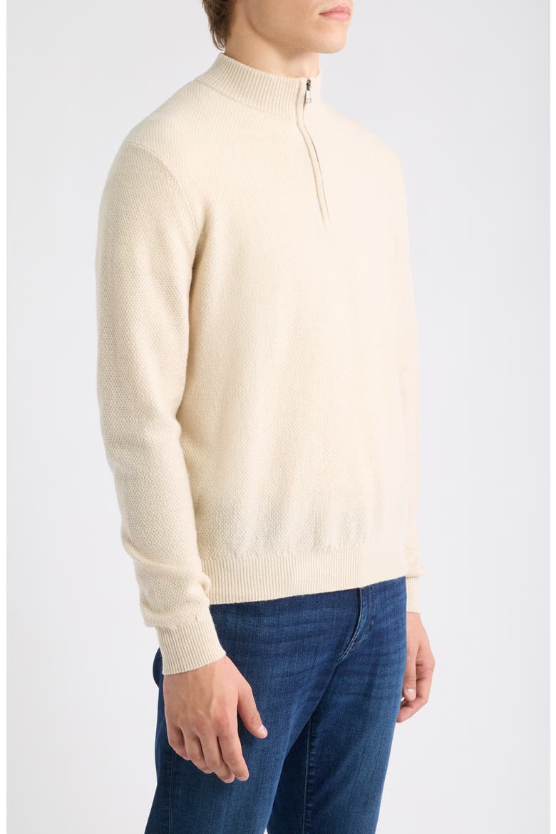 Crescent Texture Quarter Zip Sweater, Alternate, color, SANDSTONE