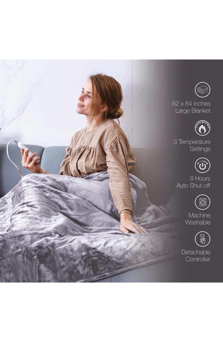 PURSONIC Father's and Mother's Day Ultimate Comfort Bundle Heated Blankets & Relaxing Massagers!, Alternate, color, Grey