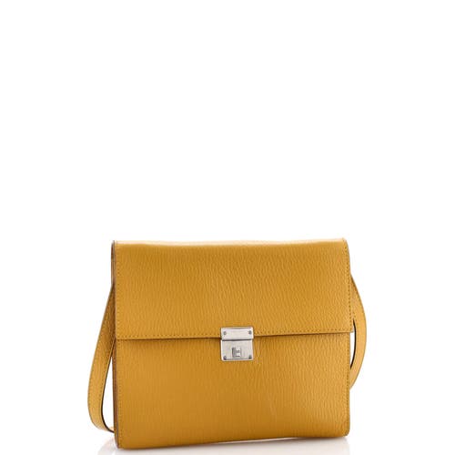 Pre-owned Hermes Hermes Clic Wallet On Strap Chevre Mysore 16 In Yellow