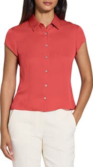 Theory Cap Sleeve Silk Shirt