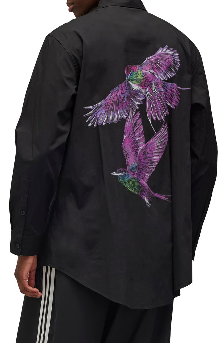 Y-3 Graphic Button-Up Shirt, Alternate, color, 