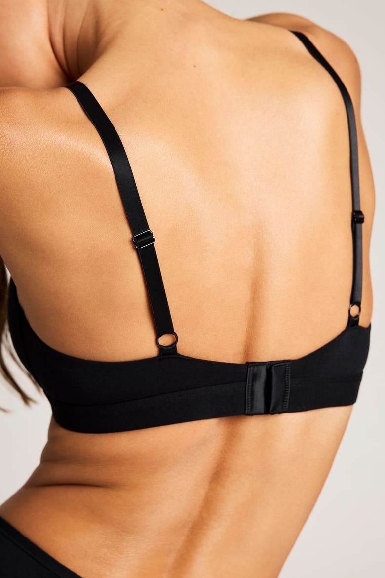 Cloud Cotton Cutout Bra, Alternate, color, Black