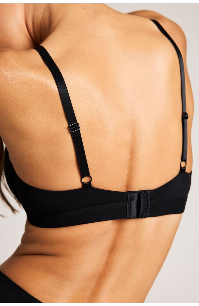 Negative Underwear Cloud Cotton Cutout Bra, Alternate, color, Black