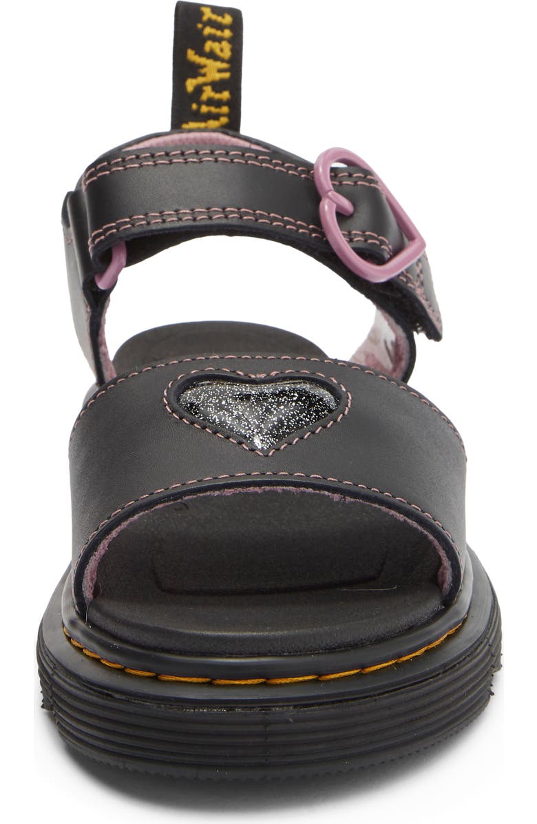 Dr. Martens Kids' Marlowe Heart II Sandal, Alternate, color, Black