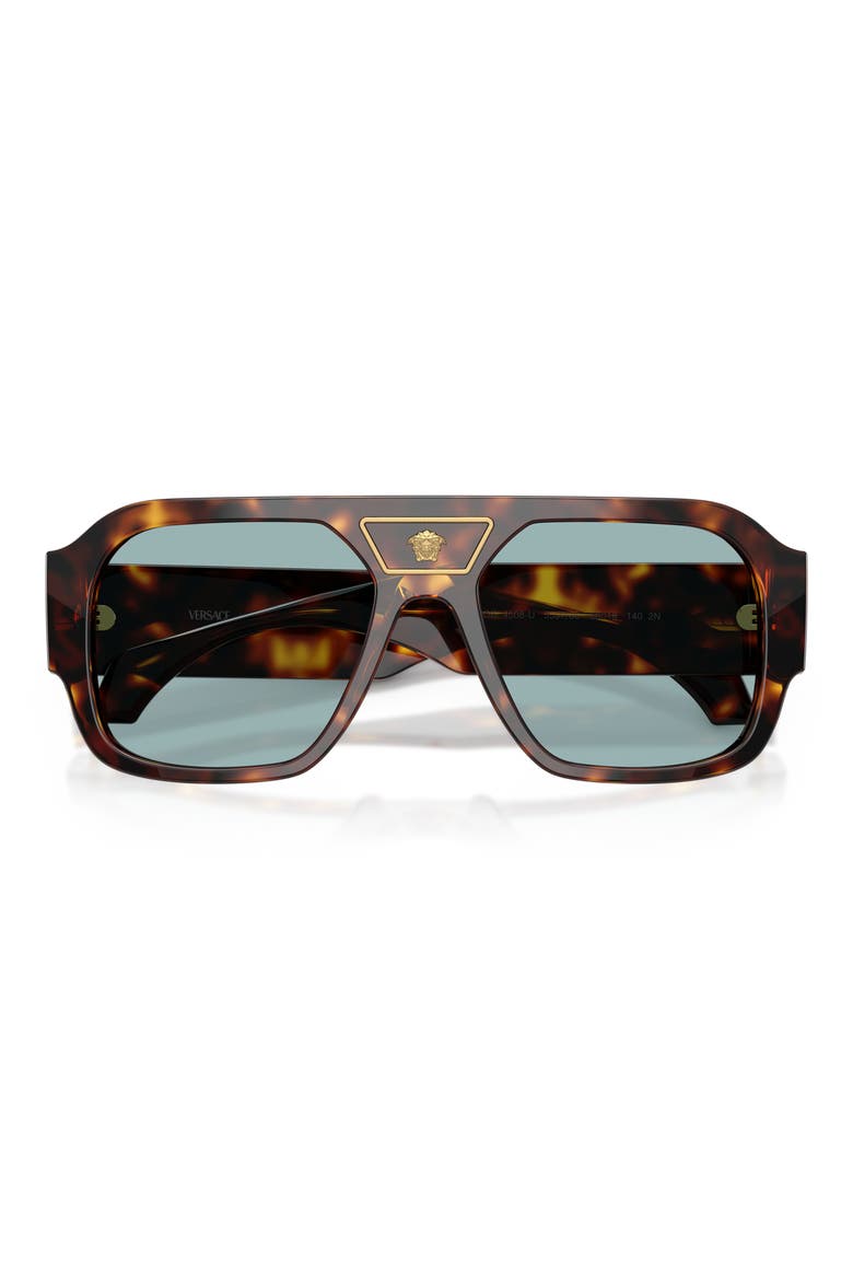 56mm Square Sunglasses, Alternate, color, HAVANA / BLUE