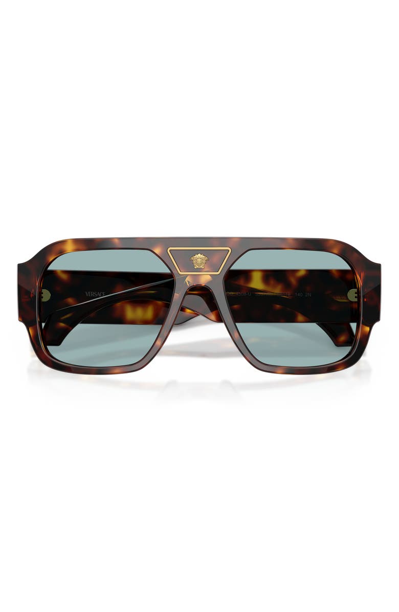 Versace 56mm Square Sunglasses, Alternate, color, Havana / Blue