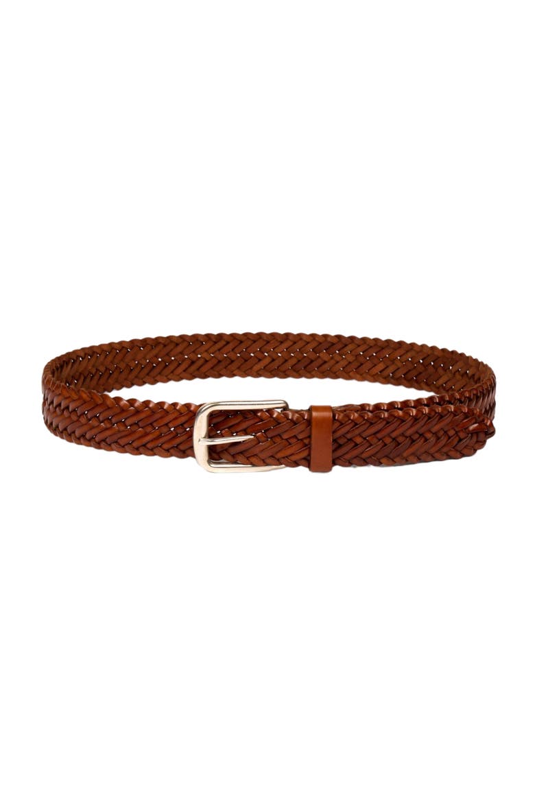 Braided leather belt, Main, color, Camel