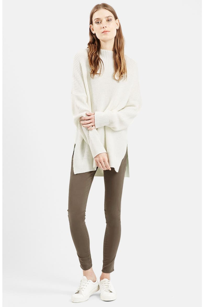 Moto 'Leigh' Ankle Skinny Jeans, Alternate, color, OLIVE