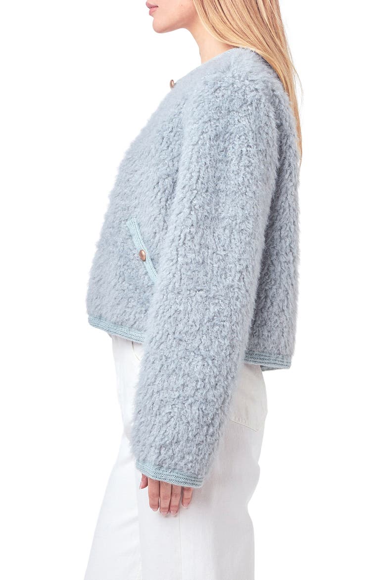 Bouclé Cardigan Jacket, Alternate, color, SLATE