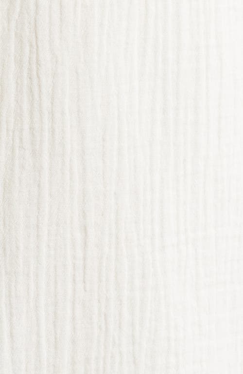 Treasure & Bond Duo Short Sleveve Gauze Button-up Shirt In Ivory Egret