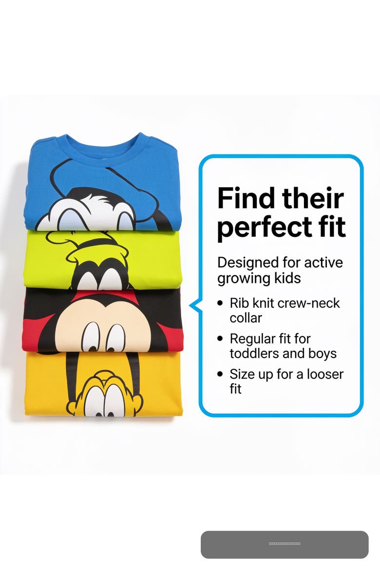 Mickey Mouse 4-Pack Short Sleeve T-Shirts, Alternate, color, Blue Lime Red Yellow
