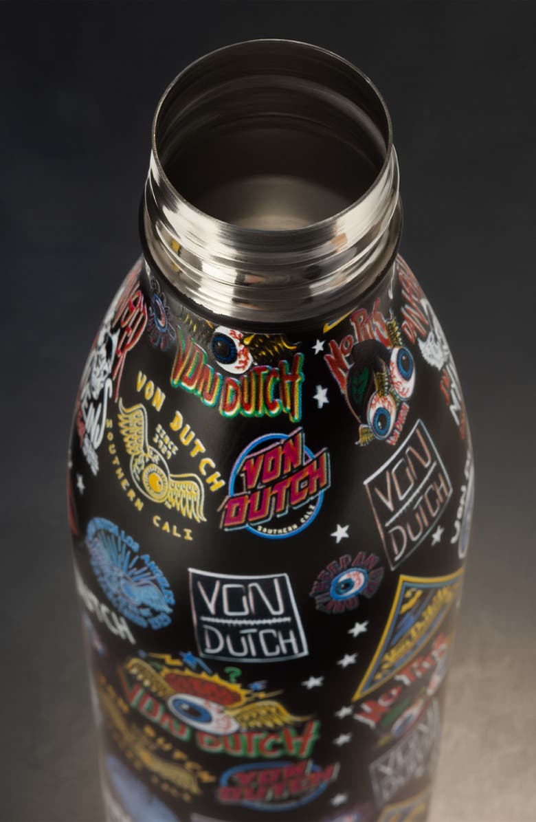 Von Dutch 24oz Hydration Double Walled Insulated Stainless Steel Bottle, Alternate, color, Black Jax