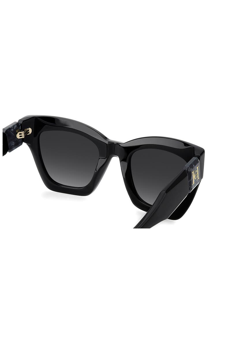 52mm Gradient Cat Eye Sunglasses, Alternate, color, BLACK/ DARK GREY SF