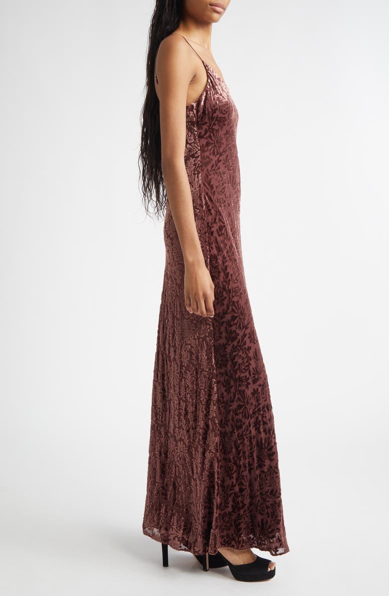 Veronica Beard Jolynn Velvet Floral Gown, Alternate, color, Raisin