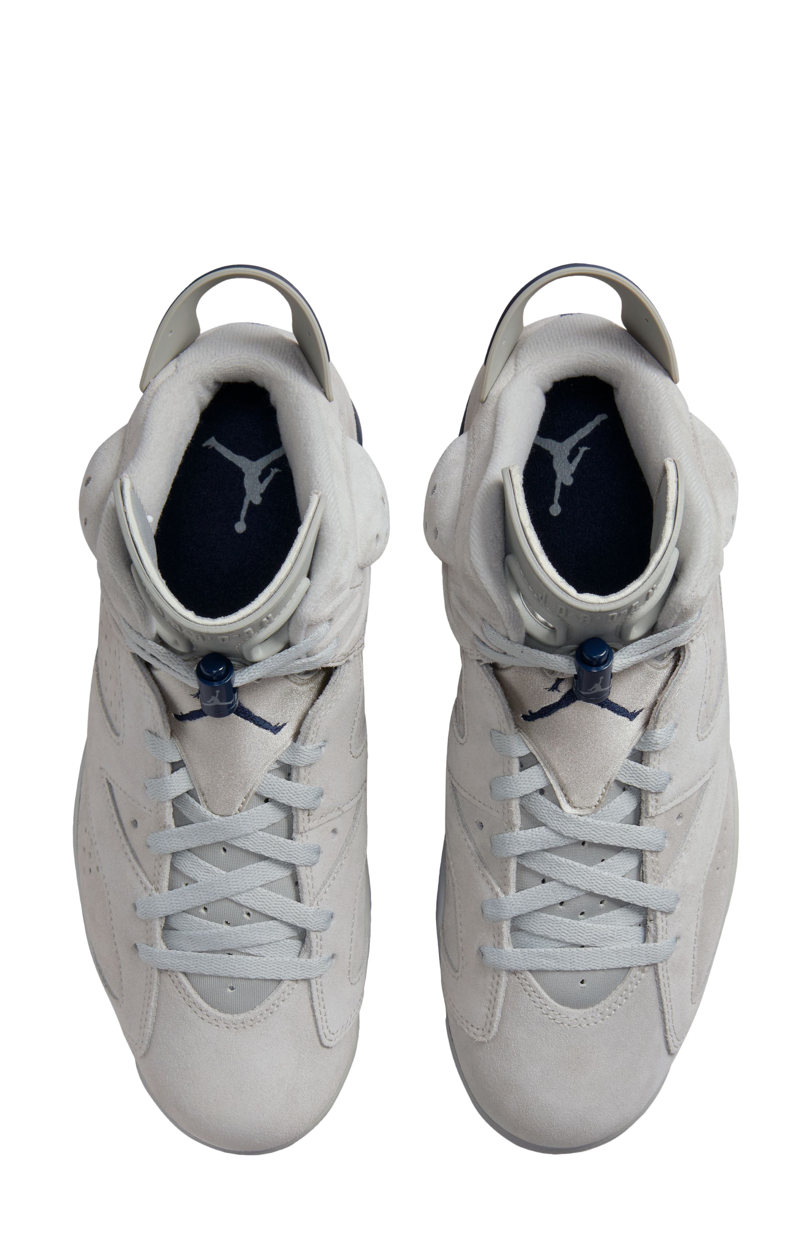Air Jordan 6 Retro High Top Sneaker, Alternate, color, MAGNET/ COLLEGE NAVY