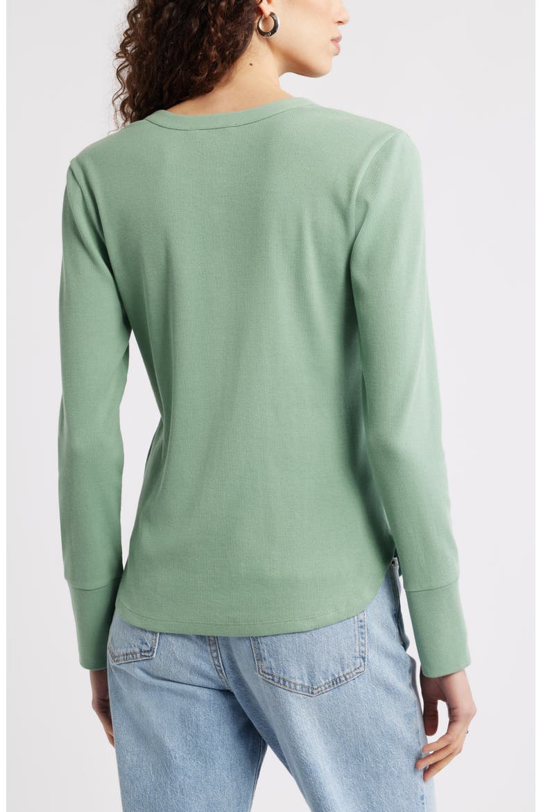 Rib Henley, Alternate, color, GREEN HEDGE