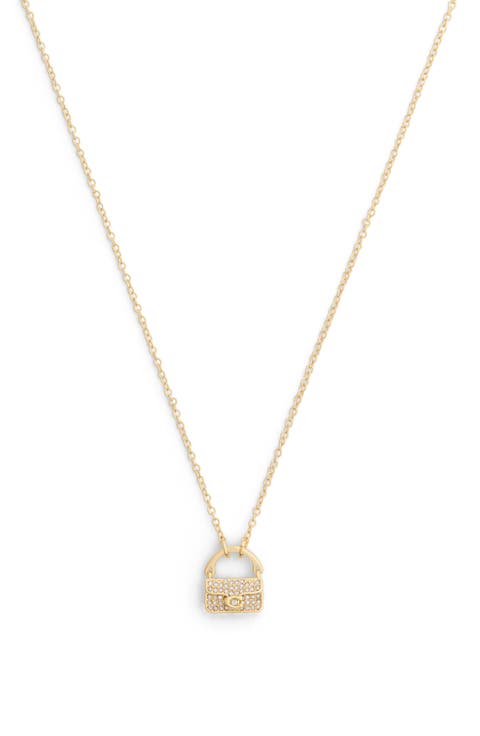Pavé Tabby Bag Pendant Necklace