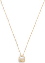 COACH Pavé Tabby Bag Pendant Necklace