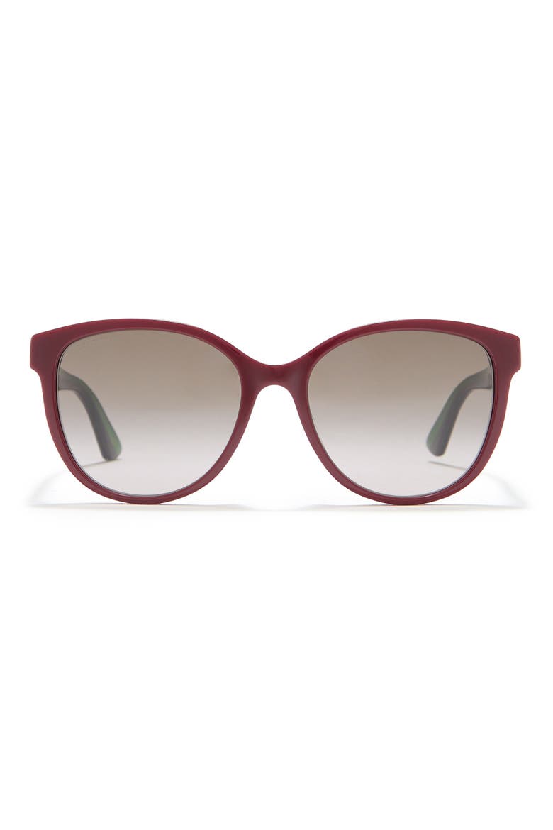 55mm Round Sunglasses, Main, color, BURGUNDY