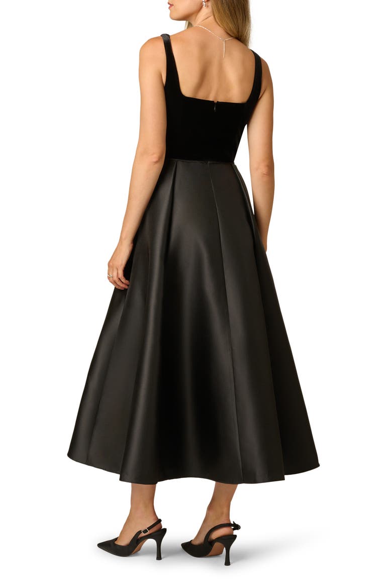 Sleeveless Velvet Mikado Gown, Alternate, color, BLACK