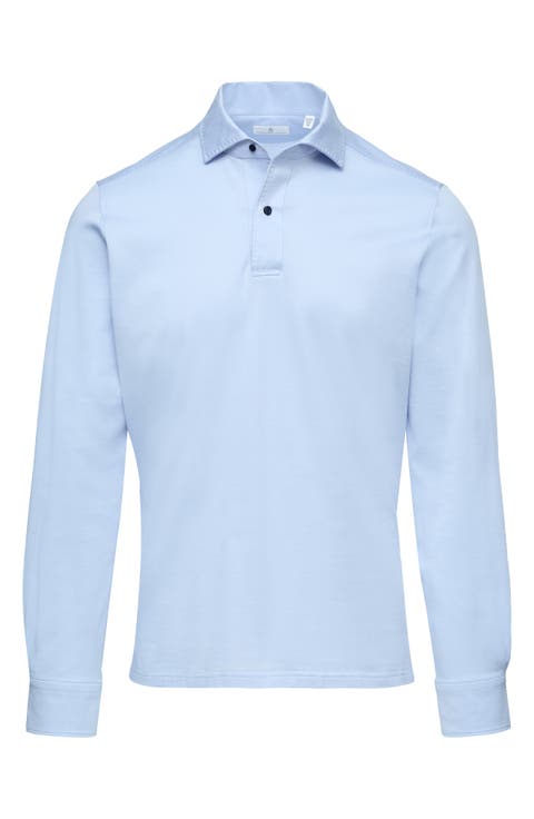Jacquard Luxe Long Sleeve Polo