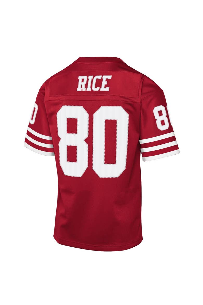 Youth Mitchell & Ness Jerry Rice Scarlet San Francisco 49ers 1990 Throwback Fashion Jersey, Alternate, color, Scarlet