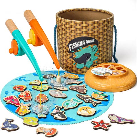 Wooden Magnetic Fishing Game Fine Motor Skills Toy for Kids
