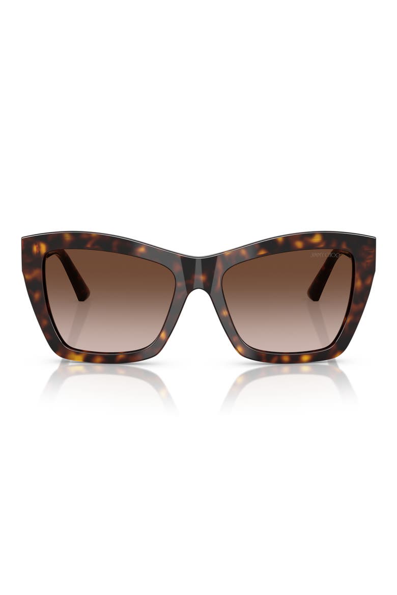 54mm Gradient Cat Eye Sunglasses, Main, color, HAVANA / GRADIENT BROWN