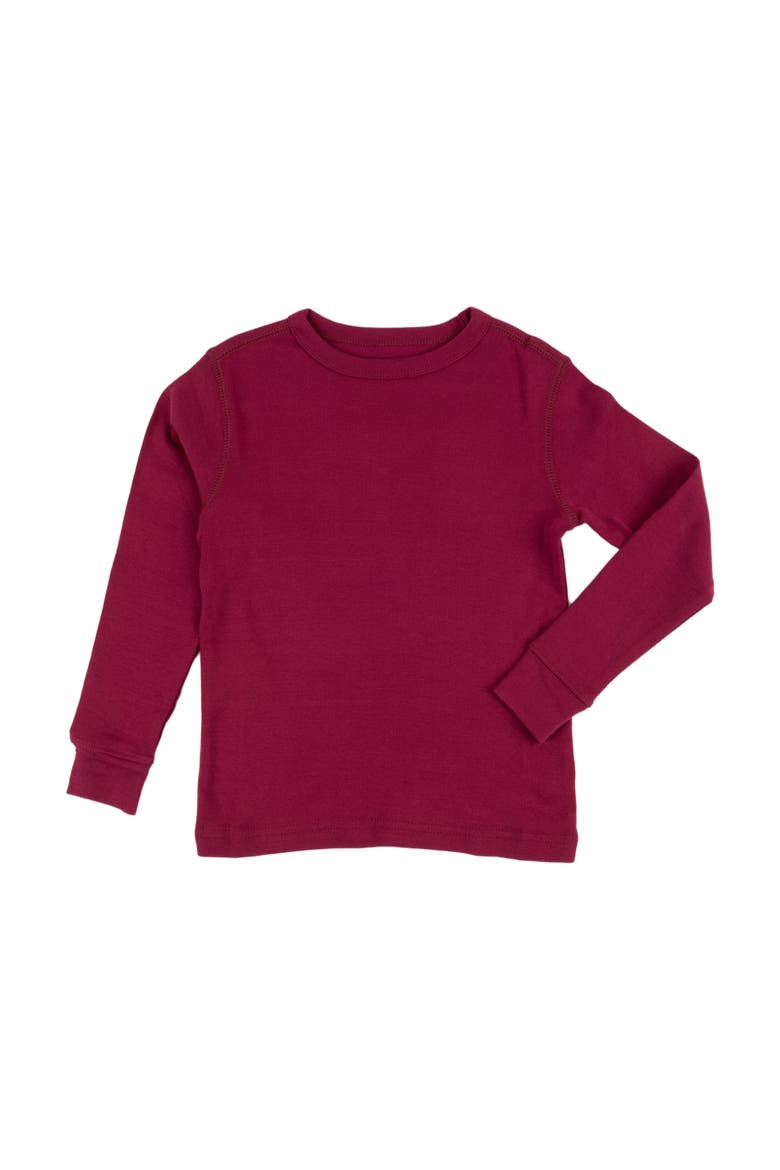 Kids Long Sleeve T-Shirt, 100% Cotton, Solid Colors, Alternate, color, BURGUNDY