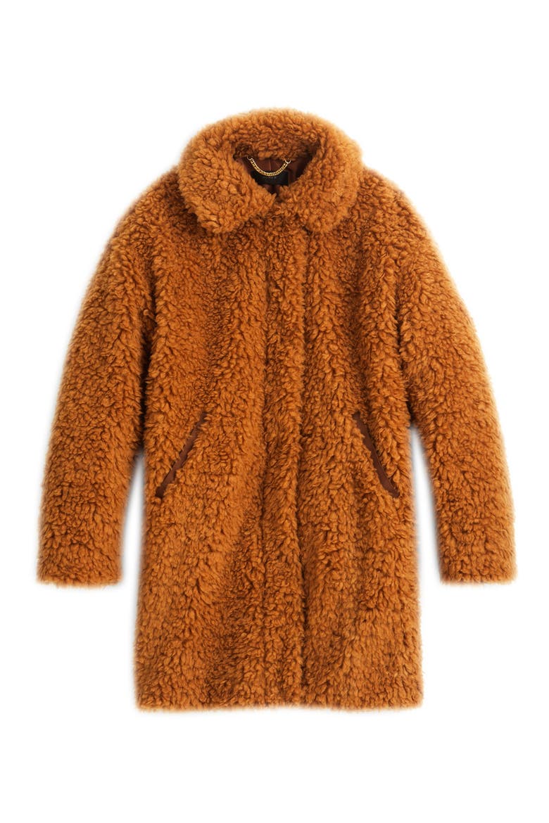 Teddy Faux Fur Coat, Main, color, TEDDY BROWN