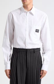 Dolce&Gabbana Logo Plaque Button-Up Shirt