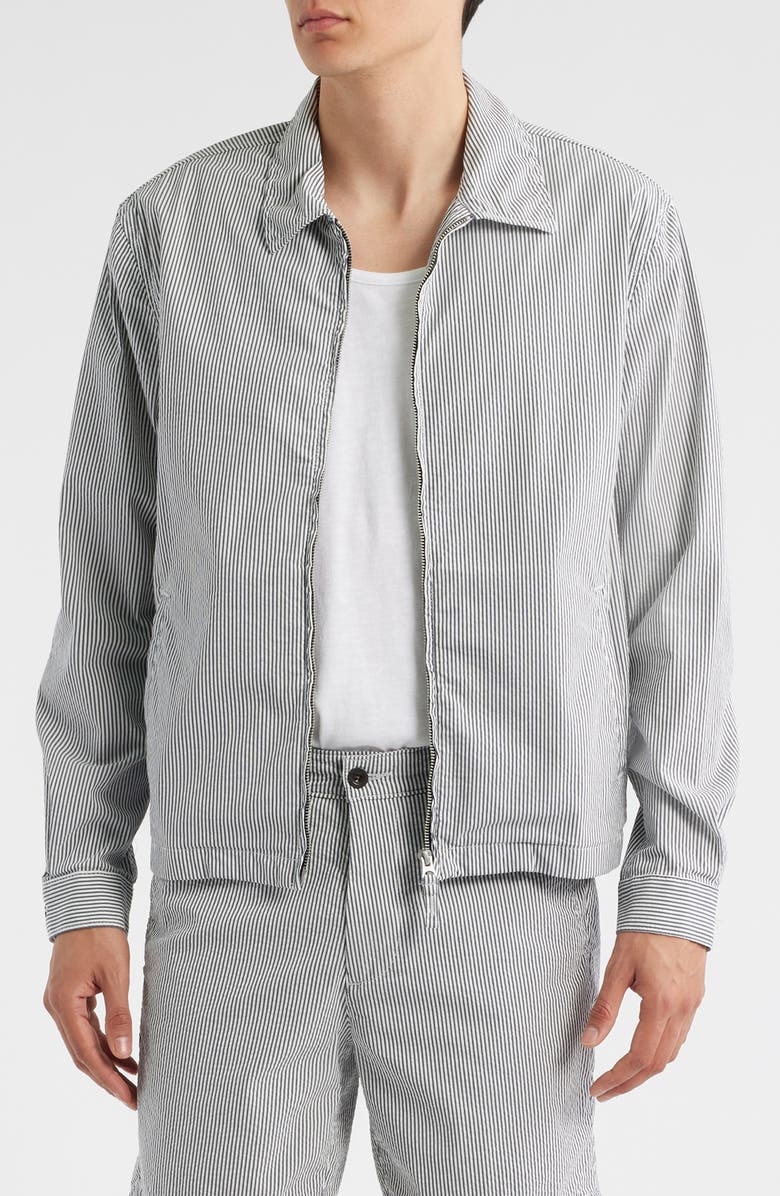 AG Philip Zip Twill Jacket, Main, color, Charcoal Stripe