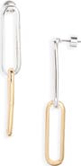 Nordstrom Two-Tone Paper Clip Chain Drop Earrings