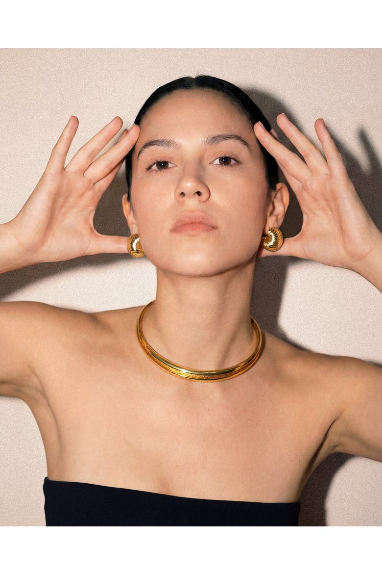 Currents Choker Necklace, Alternate, color, Gold