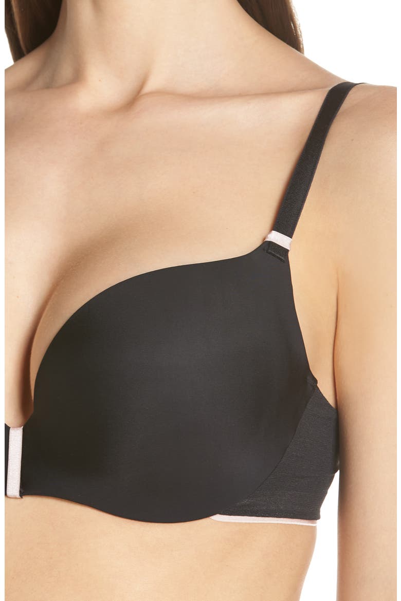 Absolute Invisible Smooth Underwire Push-Up Bra, Alternate, color, BLACK