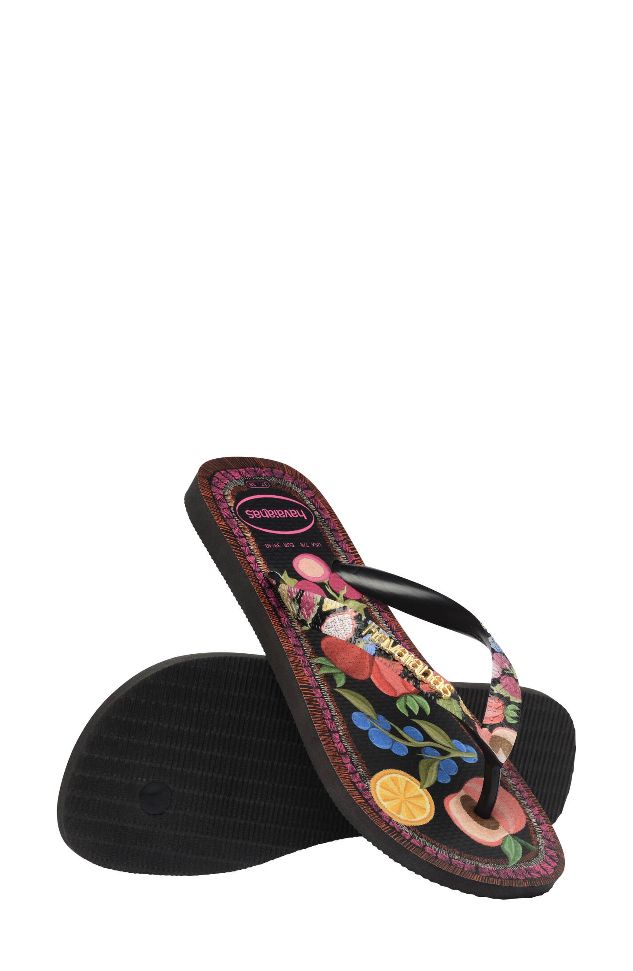 Havaianas Top Tropicalia Vibes II Flip Flop, Alternate, color, Black