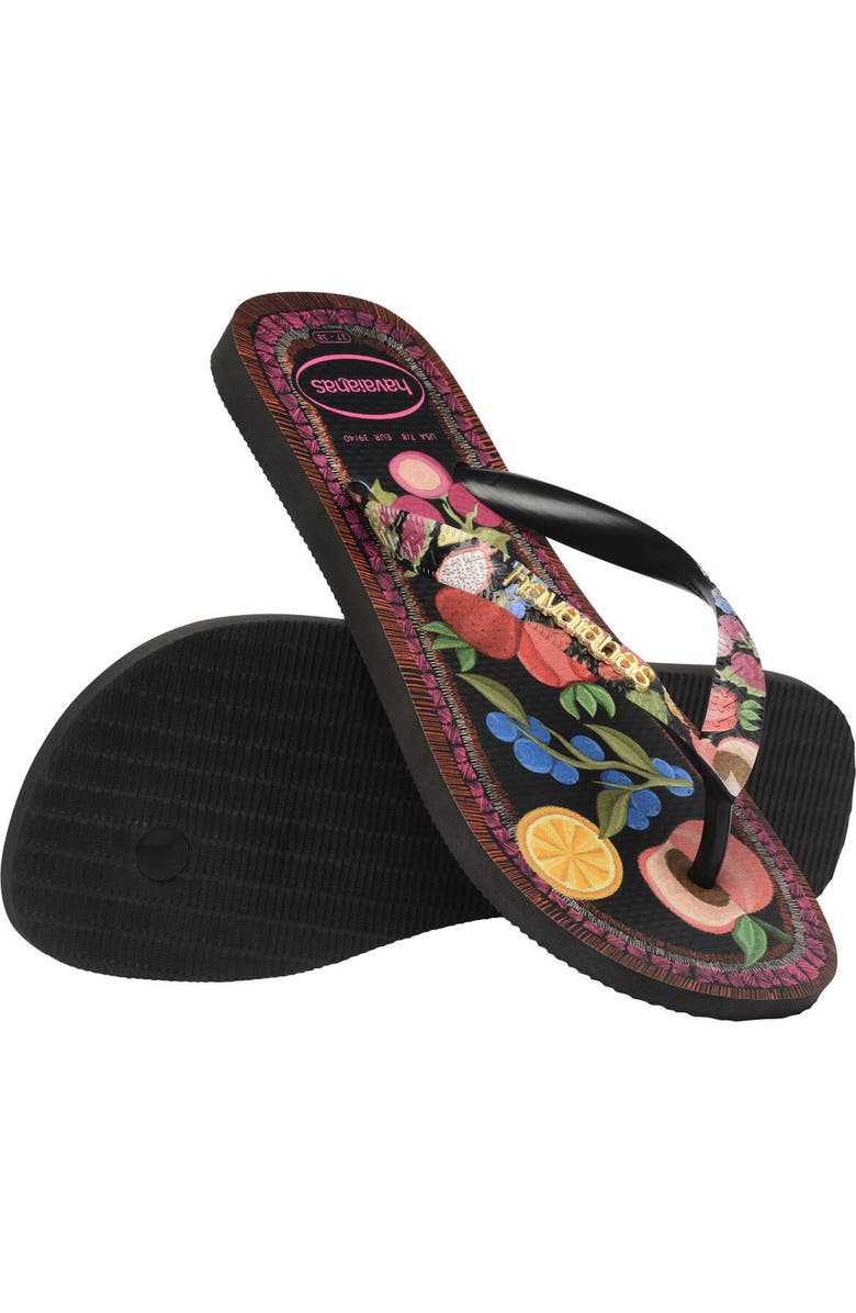 Havaianas Top Tropicalia Vibes II Flip Flop, Alternate, color, Black