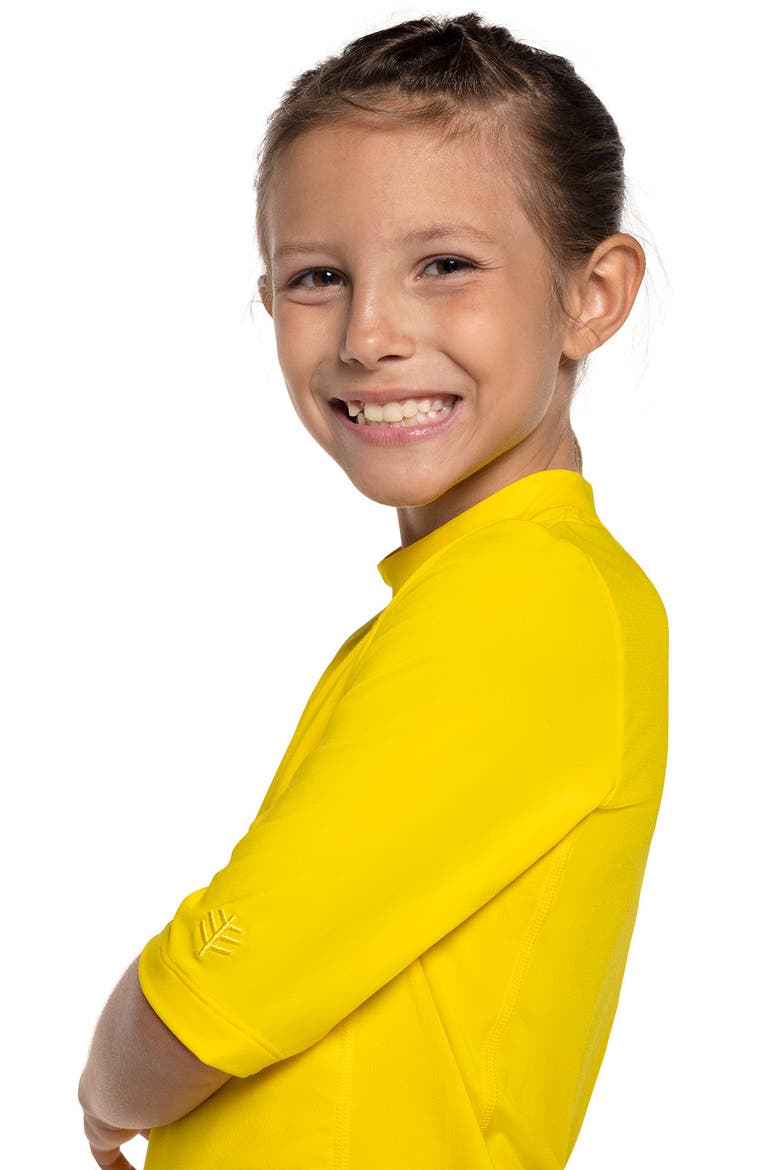 Kid's Barracuda Sandshark Short Sleeve Surf Shirt, UPF 50+ Sun Protection, Alternate, color, Bold Yellow