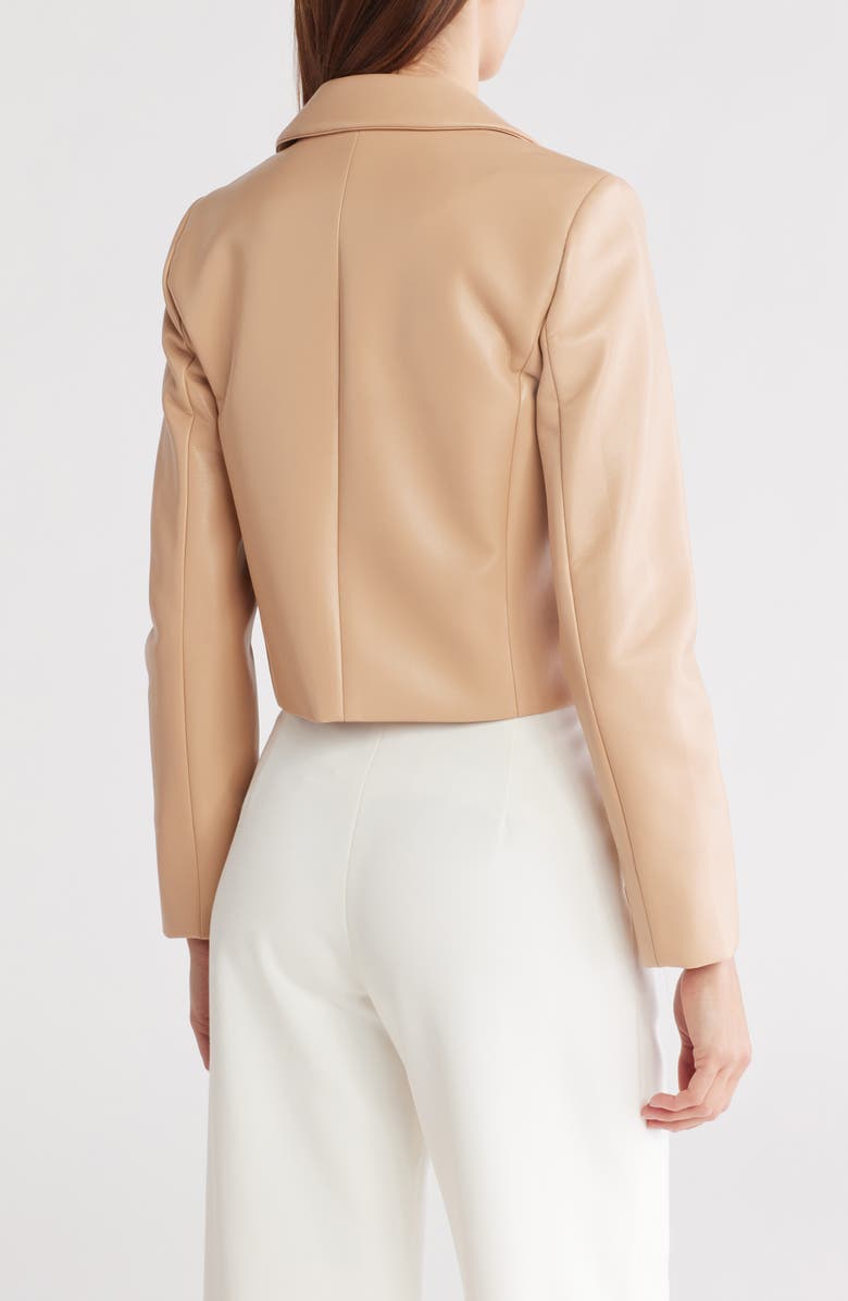 JASON WU Faux Leather Crop Blazer, Alternate, color, Tan