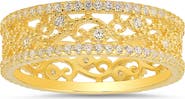Queen Jewels Vintage Floral Cubic Zirconia Eternity Ring