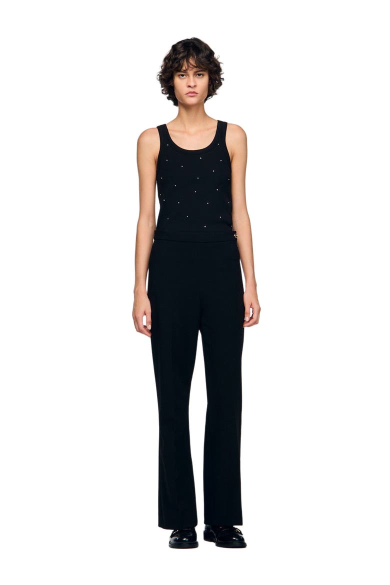 Straight-leg buttoned trouser, Alternate, color, Black