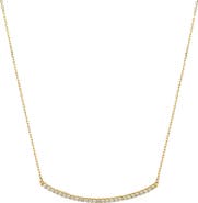 Bearfruit Jewelry Sterling Silver 18k Gold Plated Sylvia Necklace Classic Minimal Crystal