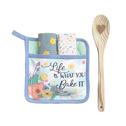 Life Is What You Bake It Potholder Gift Set