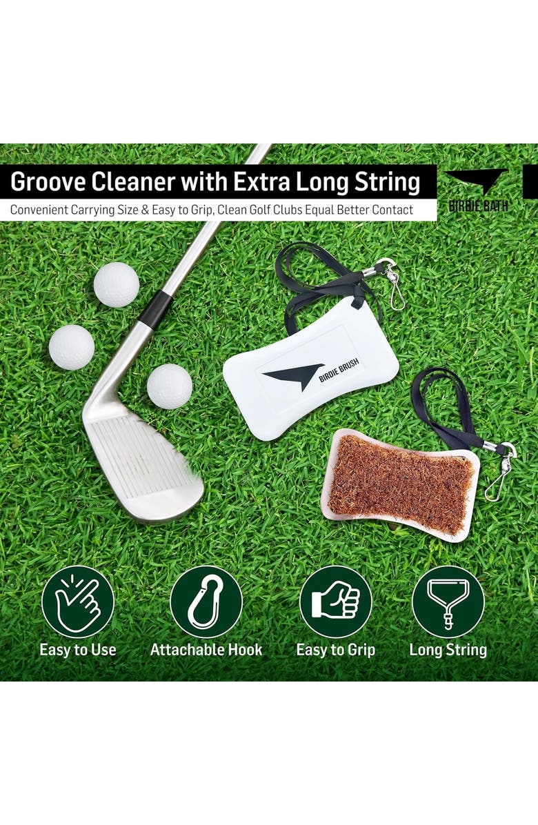 Birdie Bath Golf Club Groove Cleaning Brush with Built in Water Spray, Alternate, color, Black