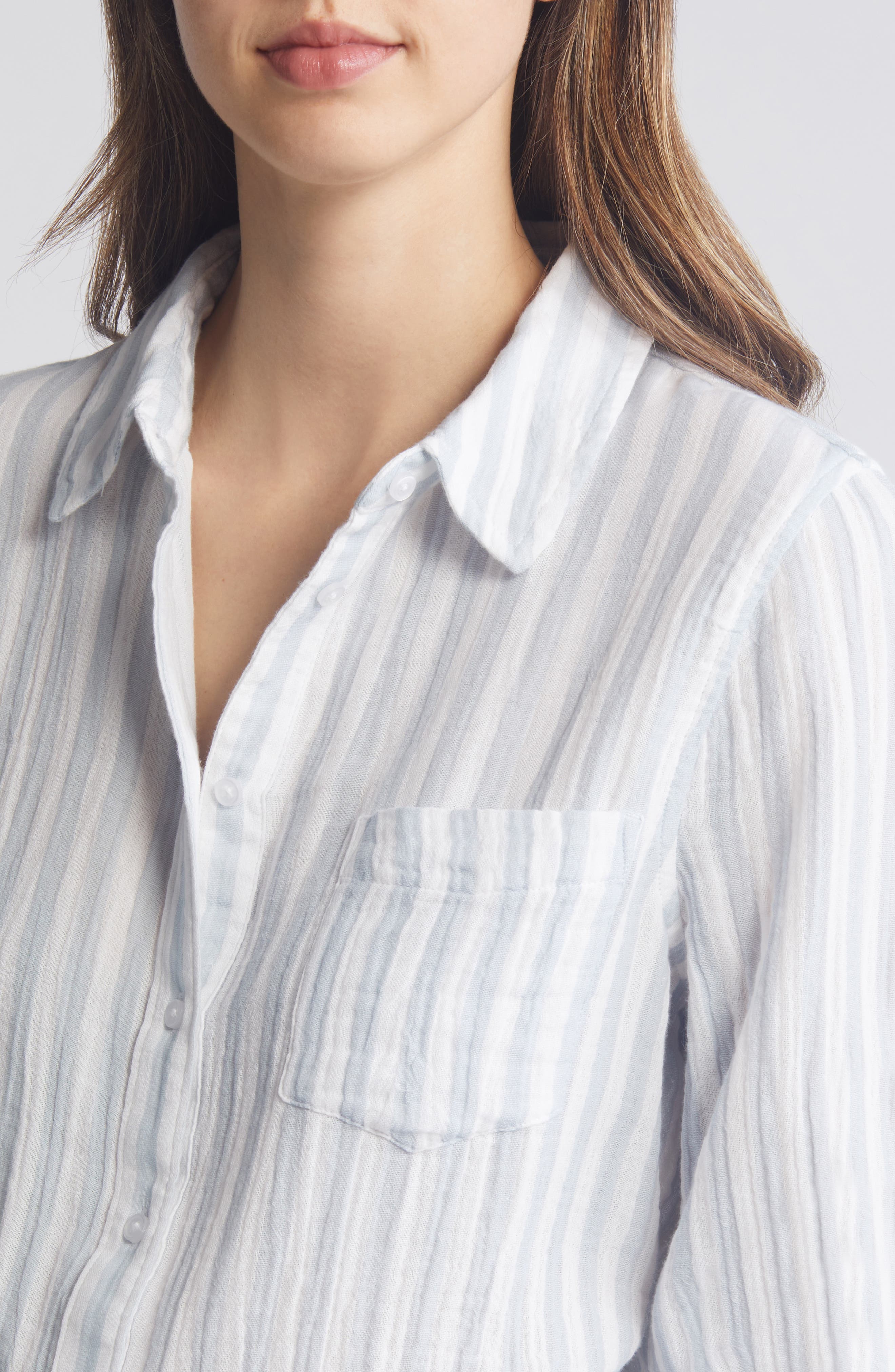 Женские Caslon® Casual Gauze Button-Up Shirt — фото 4