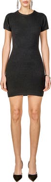 Endless Rose Fuzzy Short Sleeve Sweater Minidress