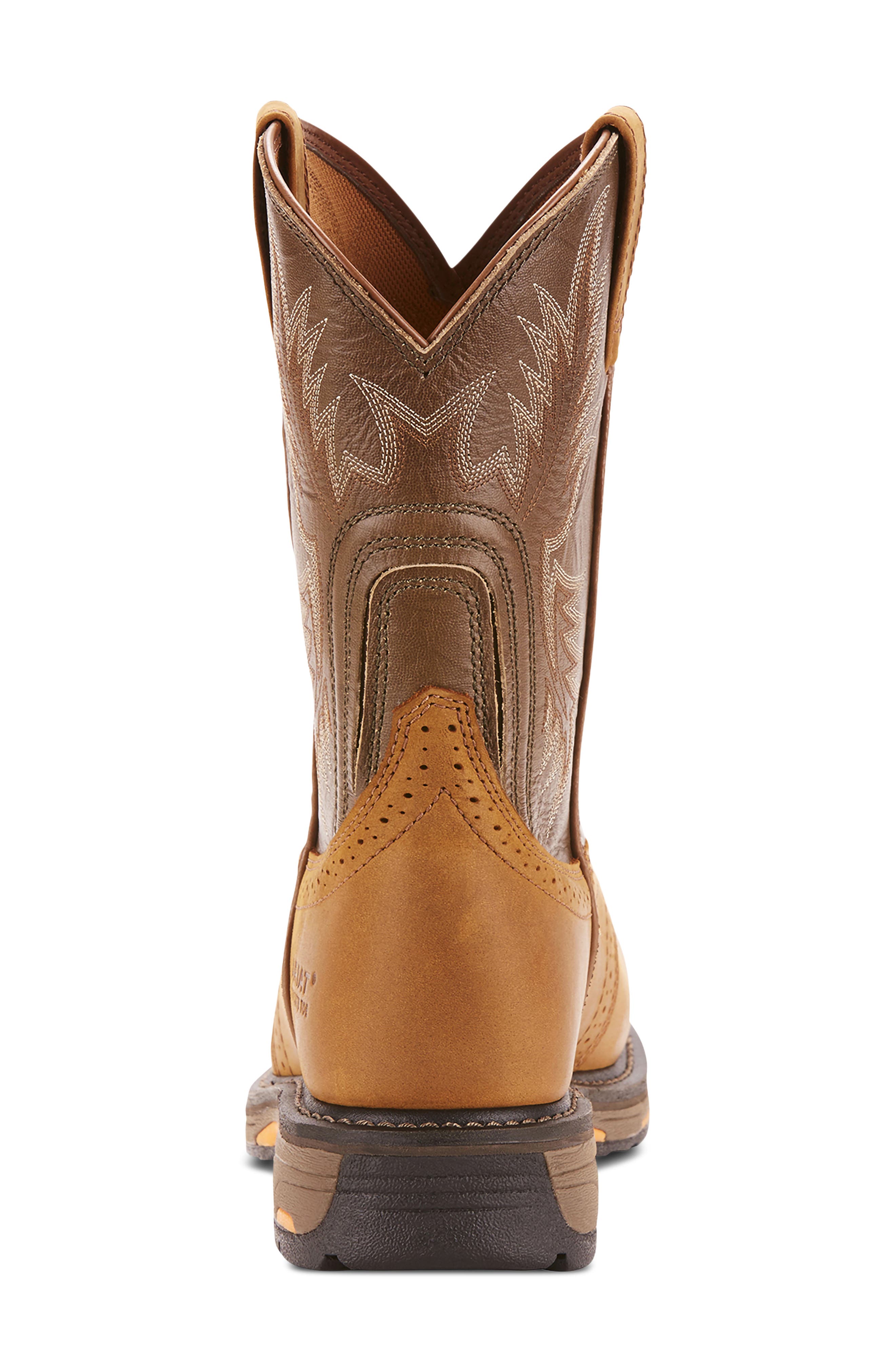 WorkHog Pull-On Western Boot, Alternate, color, AGED BARK/ ARMY GREEN
