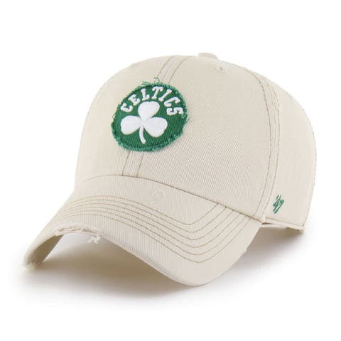 Men's '47  Cream Boston Celtics Weathered Clean Up Adjustable Hat