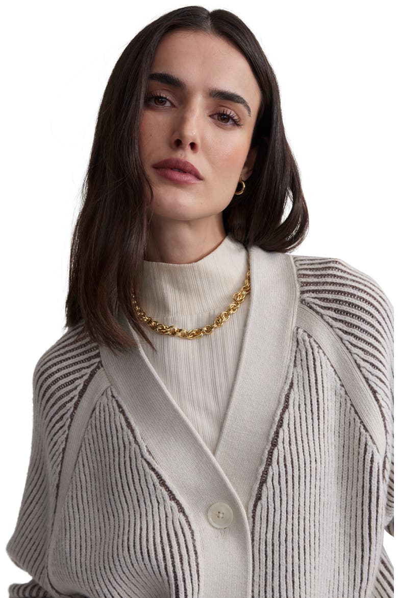 Jude Plated Cardigan, Alternate, color, BIRCH