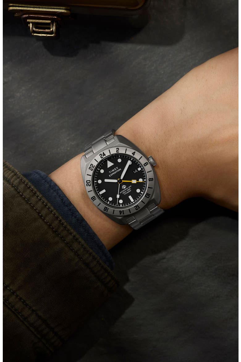 Expedition Pioneer Titanium GMT Automatic Bracelet Watch, 41mm, Alternate, color, TITANIUM